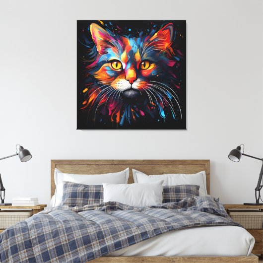 Einzigartiges aktuelles Katapportrait Leinwanddruck (Insitu (Schlafzimmer))
