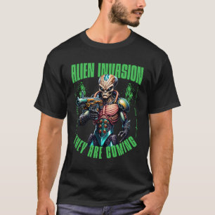 Einzigartiges Alien-Kunstwerk-Design für Sci-Fi-Fa T-Shirt