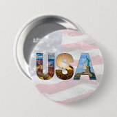 Einzigartiges Amerikanisches Wahrzeichen USA Buchs Button (Vorne & Hinten)