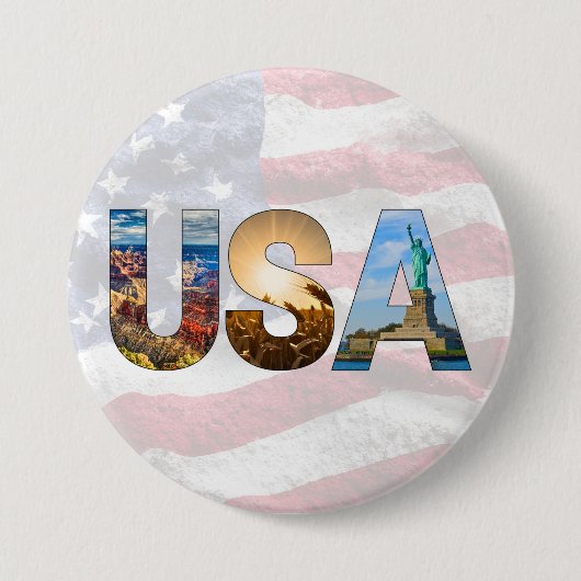 Einzigartiges Amerikanisches Wahrzeichen USA Buchs Button (Vorderseite)