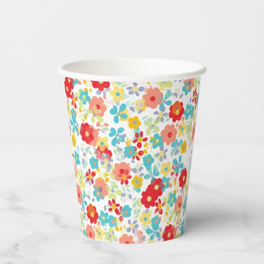 Einzigartiges Angesagtes Sommerdaisy-Muster Pappbecher (Rückseite)