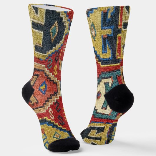 Einzigartiges antikes Kilim Rug Design Socken (Gewinkelt)
