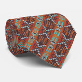 Einzigartiges Aqua Green Blue Brown Orange Red Tri Krawatte (Gerollt)