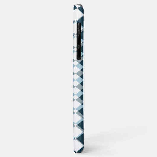 Einzigartiges Aquamarines blaugraues Quadrat Mosai Case-Mate iPhone Hülle (Hinten/Links)