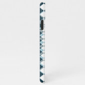 Einzigartiges Aquamarines blaugraues Quadrat Mosai iPhone Hülle (Rechte Seite)