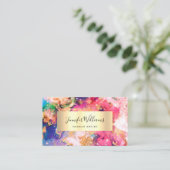 Einzigartiges Aquarell Funkelnd Gold Fossilienmuse Visitenkarte (Stehend Vorderseite)