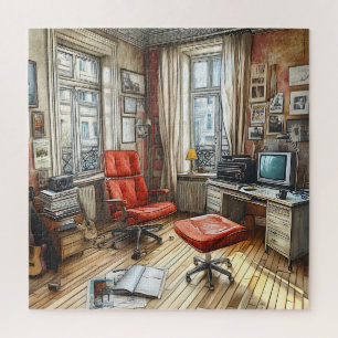 Einzigartiges Aquarell Retro Vintage Farbige Puzzle