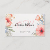 Einzigartiges Aquarellfarbenmonogramm Visitenkarte (Vorderseite)