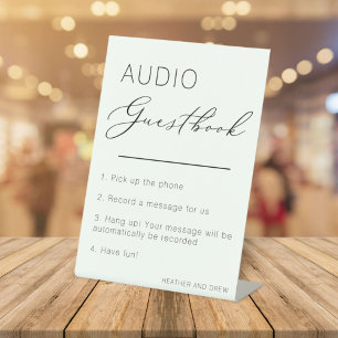 Einzigartiges Audio Gästebuch Hochzeit Modernes Mi Sockelschild