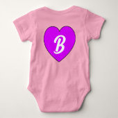 Einzigartiges Baby Girl Herz & Name - Monogram New Baby Strampler (Rückseite)