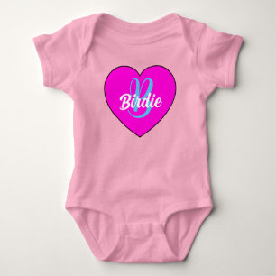 Einzigartiges Baby Girl Herz & Name - Monogram New Strampler