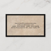 Einzigartiges Beige Schwarze Grenze Special Schlic Visitenkarte (Rückseite)