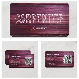 Einzigartiges Beispiel für Kunsttischler, rustikal Visitenkarte