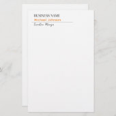 Einzigartiges beruflich-minimalistisches Profil Briefpapier (Vorne/Hinten)
