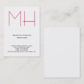 Einzigartiges berufliches Monogramm Visitenkarte (Vorne/Hinten)