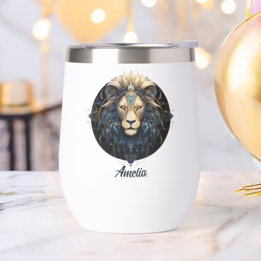 Einzigartiges Black Gold Cosmic Lion Star Sign Sym