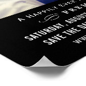 Einzigartiges Black Wedding Foto Save the Date Fil Poster (Ecke)