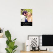 Einzigartiges Black Wedding Foto Save the Date Fil Poster (Heimbüro)