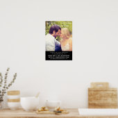 Einzigartiges Black Wedding Foto Save the Date Fil Poster (Küche)