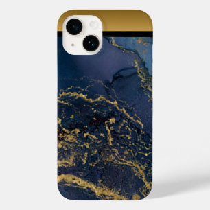 Einzigartiges Blau Gold Marmor Muster iPhone / And Case-Mate iPhone 14 Hülle