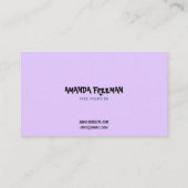 Einzigartiges Blau- und Lila Kindergesichtsbild Visitenkarte (Rückseite)