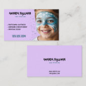 Einzigartiges Blau- und Lila Kindergesichtsbild Visitenkarte (Vorne/Hinten)