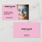 Einzigartiges Blau- und Rosatonfarben-Kinderbild Visitenkarte (Vorne/Hinten)