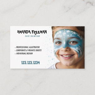 Einzigartiges Blau- und Weißkinderbild Visitenkarte