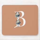 Einzigartiges, blaues Blumenmuster Beige niedliche Mousepad (Vorne)