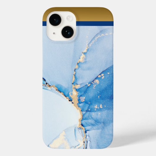 Einzigartiges blaues Gold-Marmor-Muster iPhone / A Case-Mate iPhone Hülle (Rückseite)