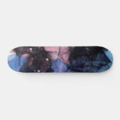 Einzigartiges blaurosa abstraktes Kunstwerk Skateboard (Horizontal)