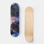 Einzigartiges blaurosa abstraktes Kunstwerk Skateboard (Vorderseite)