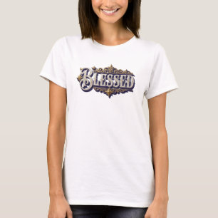 Einzigartiges BLESSED Statement-Design T-Shirt