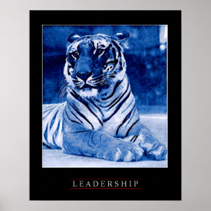 Einzigartiges Blue Motivierend Leadership Tiger Po Poster