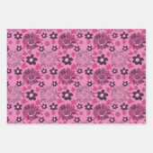 Einzigartiges Blumenmuster - Farben mischen Geschenkpapier Set (Vorderseite 3)