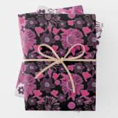Einzigartiges Blumenmuster - Farben mischen Geschenkpapier Set (Beispiel)