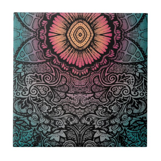 EINZIGARTIGES BOHEMISCHES MUSTER FLIESE (Vorderseite)