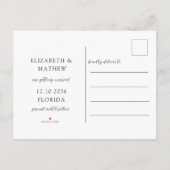 Einzigartiges botanisches Blau Save the Date Ankündigungspostkarte (Rückseite)