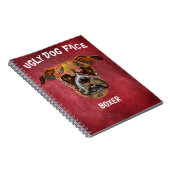 Einzigartiges Boxer-Hundegesicht-Notebook Notizblock (Rechte Seite)