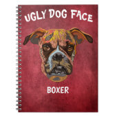 Einzigartiges Boxer-Hundegesicht-Notebook Notizblock (Vorderseite)