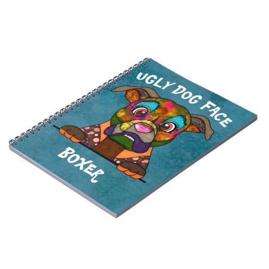 Einzigartiges Boxer-Hundegesicht-Notebook Notizblock (Linke Seite)
