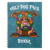 Einzigartiges Boxer-Hundegesicht-Notebook Notizblock (Vorderseite)