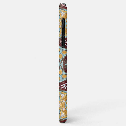 Einzigartiges Braungelbes Türkis Rotes Kaleidoskop Case-Mate iPhone Hülle (Hinten/Links)