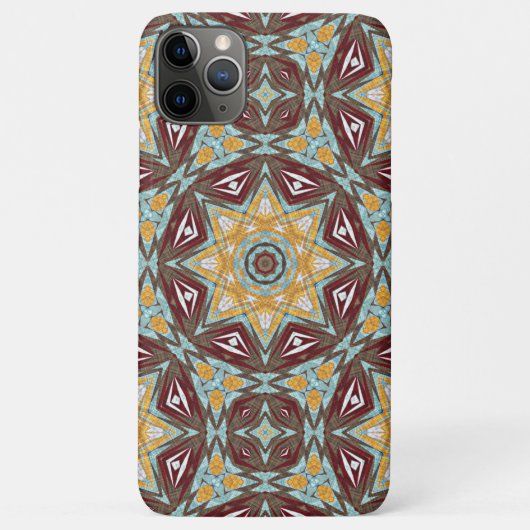Einzigartiges Braungelbes Türkis Rotes Kaleidoskop Case-Mate iPhone Hülle (Rückseite)