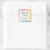 Einzigartiges Brautparty für Farben Quadratischer Aufkleber (Tasche)