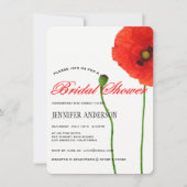 Einzigartiges Brautparty für Rote Mohnblumen Einladung (Vorderseite)