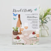 Einzigartiges Brunch- und Bubbly-Brautparty Einladung (Stehend Vorderseite)