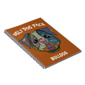 Einzigartiges Bulldog-Hundeschlittengesicht-Notebo Notizblock (Rechte Seite)