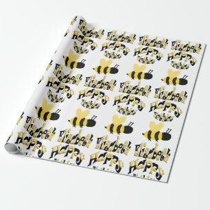Einzigartiges Bumblebedoodle Personalisiert Zeichn Geschenkpapier