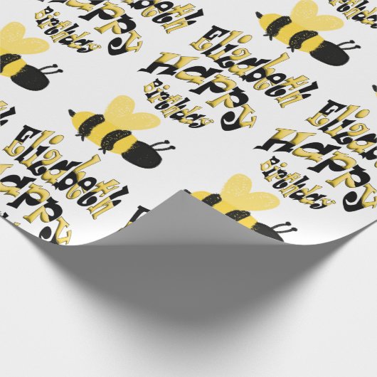 Einzigartiges Bumblebedoodle Personalisiert Zeichn Geschenkpapier (Ecke)